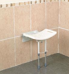 Wall Mounted Shower Seat with Contour Seat and Legs